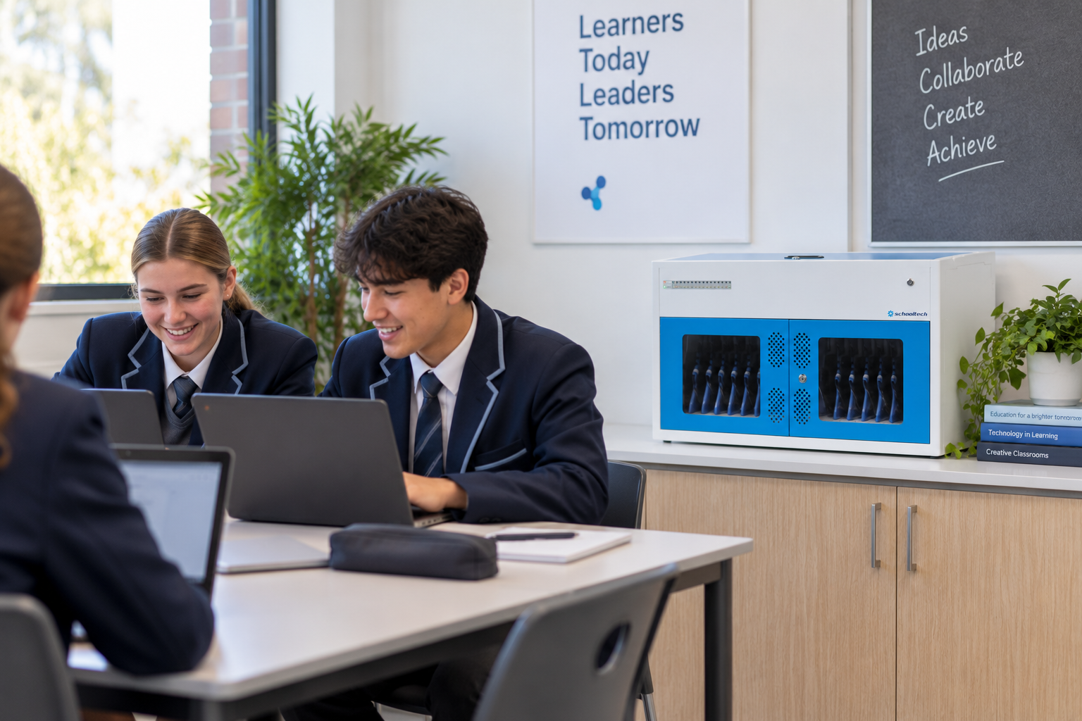 SchoolTech charging trolley in a UK classroom